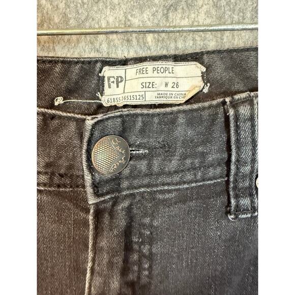Free People Womens Black Distressed Skinny Jeans - Size 26 - Picture 5 of 6
